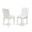 L'ensemble de salle à manger 3 pièces comprend une table de cuisine ronde et 2 chaises de salle à manger Parson en similicuir blanc, 42 x 42 pouces, lin blanc-542249548-542249554