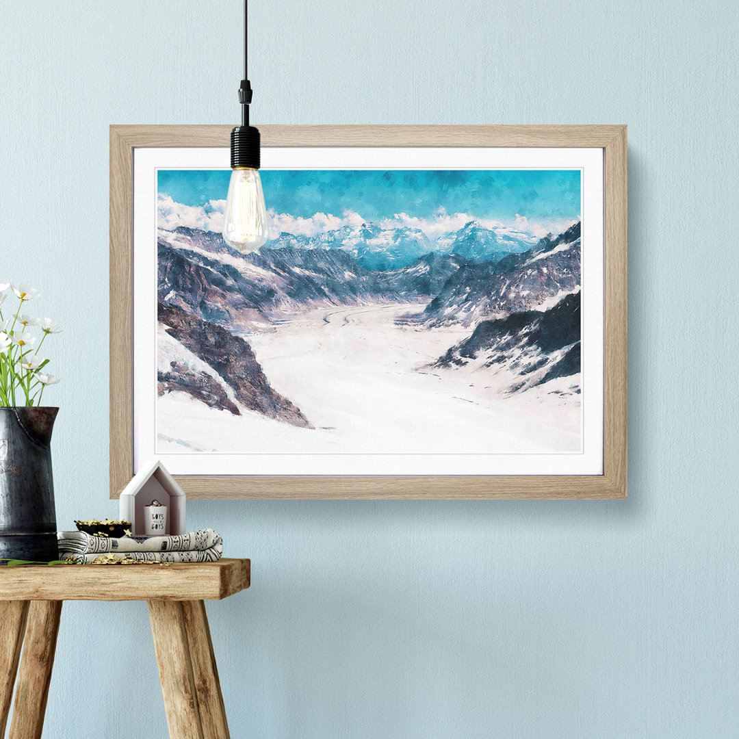 Aletsch Glacier In Switzerland Painting