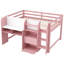 Lit mezzanine bas avec bureau intégré, planche à griffes et rangement-2003623404