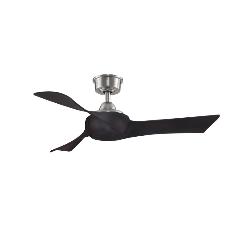 Wrap Custom 44 inch Indoor/Outdoor Ceiling Fan - Brushed Nickel with Dark Walnut blades, Dark Walnut, Brushed Nickel