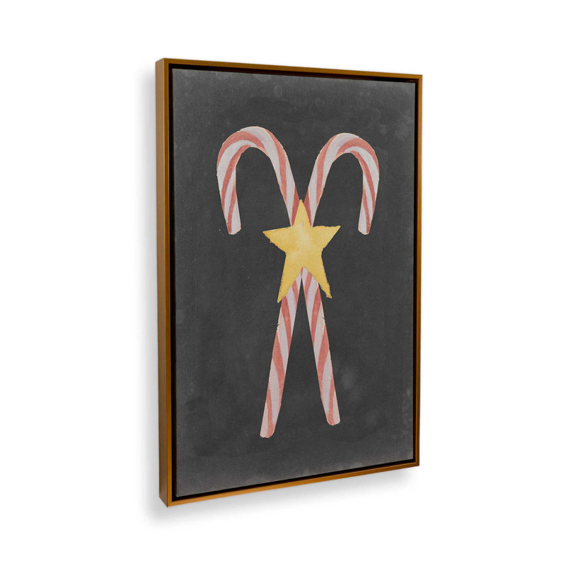 «Candy Cane», reproduction magique sur toile, Cadre flottant doré, H 18,75 po x l 12,75 po