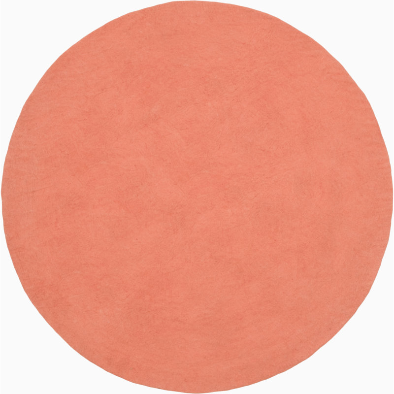 Round Solid Colour Wool Hand Woven Shag Area Rug, Round 70cm