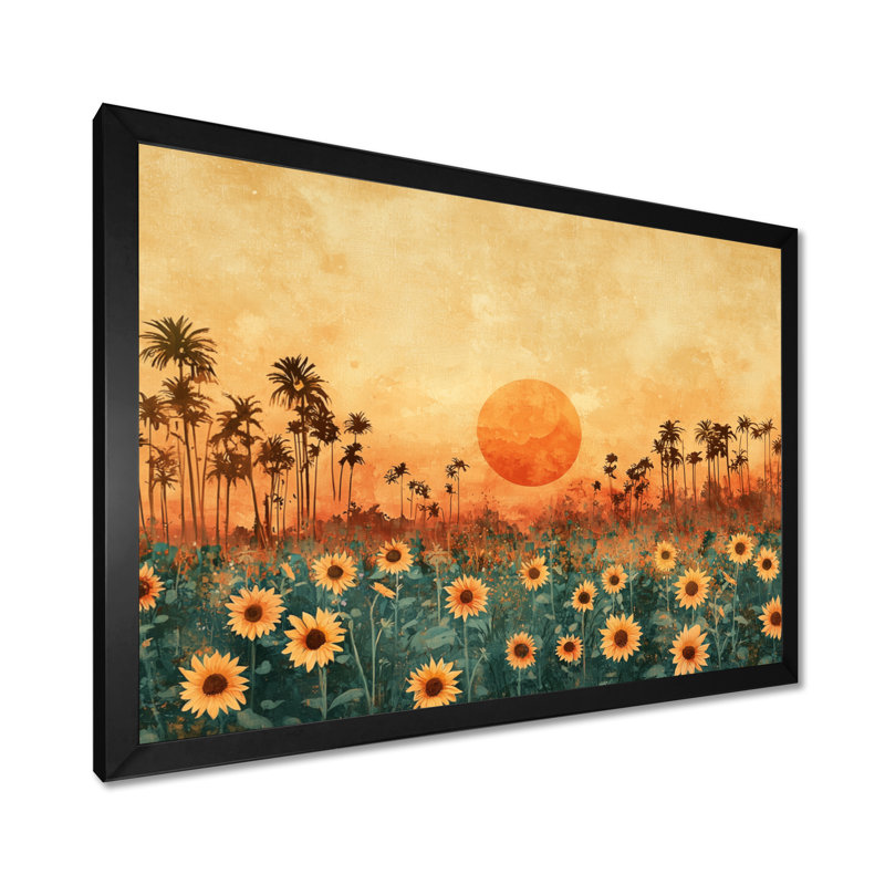 Dovid - Floral Wall Art, Reproduction encadrée d'une seule photo, Noir, noir, noir, noir, H 12 po x l 20 po