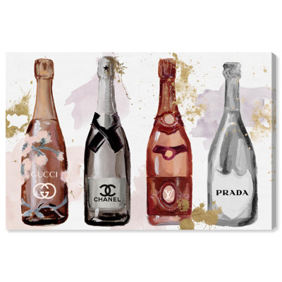 glam champagne showers Canvas Fashion Glam Art by Art Remedy