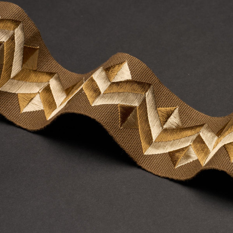 Garniture de ruban Zigzag Moderne, Brun