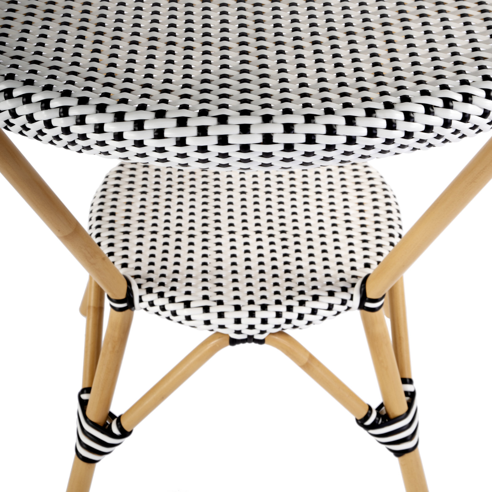 Ellie 3 Person Patio Dining Set, Black/White, Black/White