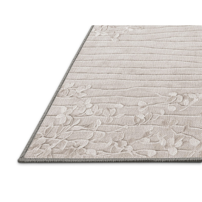 Machine Washable Gray Area Rug, Square 8'
