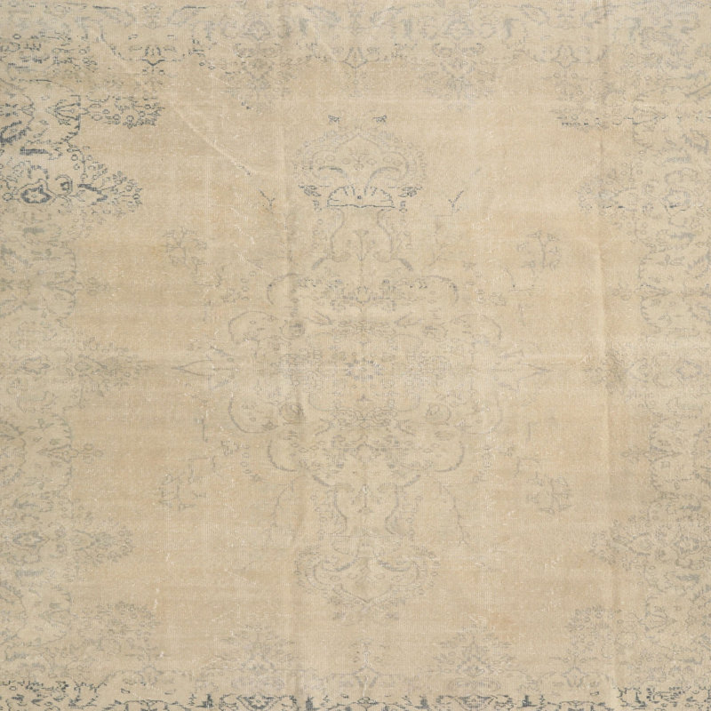 Tapis oriental beige / gris, Carré 8 pi