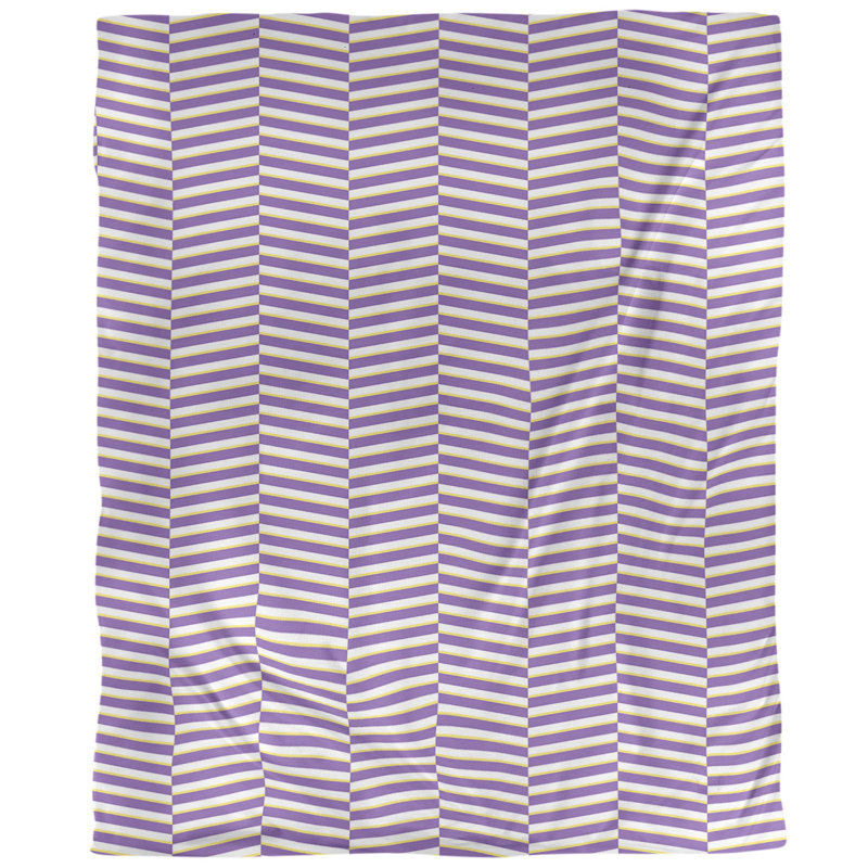 Housse de couette simple à rayures fracturées, Housse de couette simple TG, Polyester brossé, Mauve/jaune