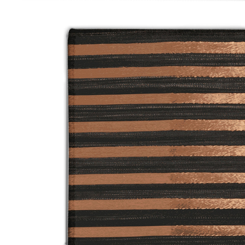 HorizontalStripes Brown Indoor and Outdoor Area Rug, Rectangle 2' x 3'