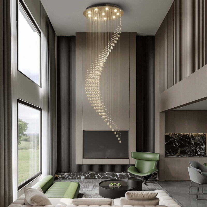 Dimmable 10-Light Geometric Crystal Chandelier