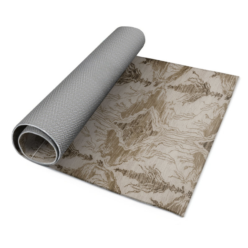 Tapis intérieur et extérieur gris Nature, Rectangle 5 pi x 7 pi