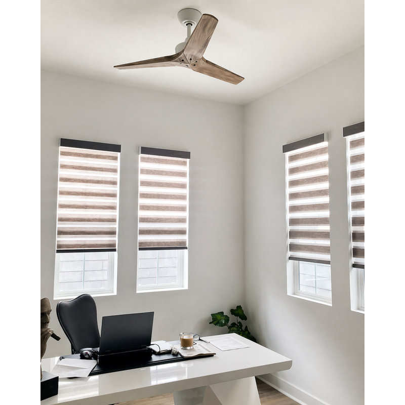 Chisel 44" Fan, Matte White, Weathered Wood