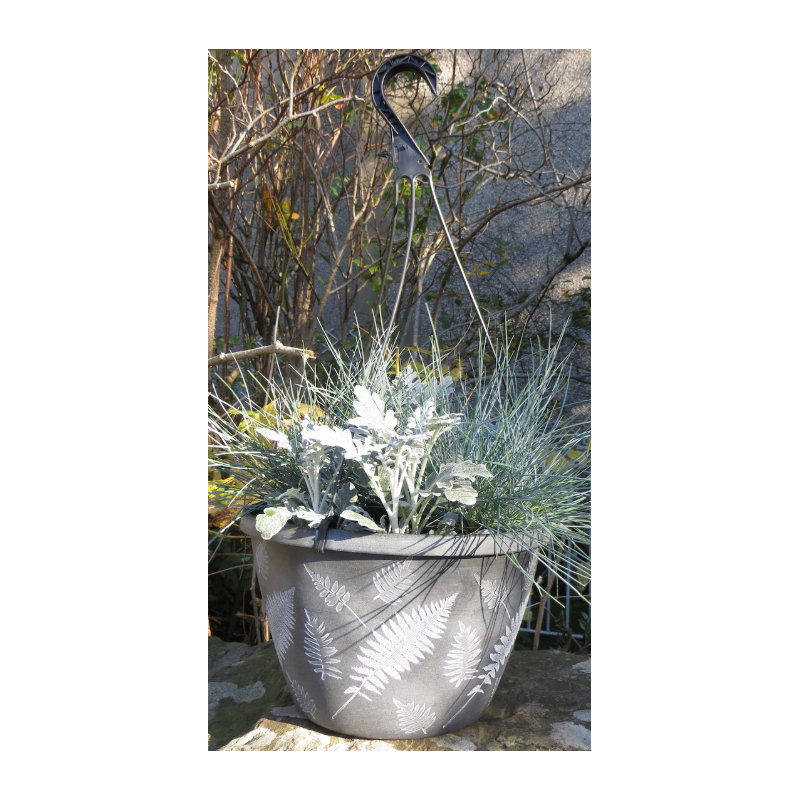 Beckles Hanging Planter, Black/White