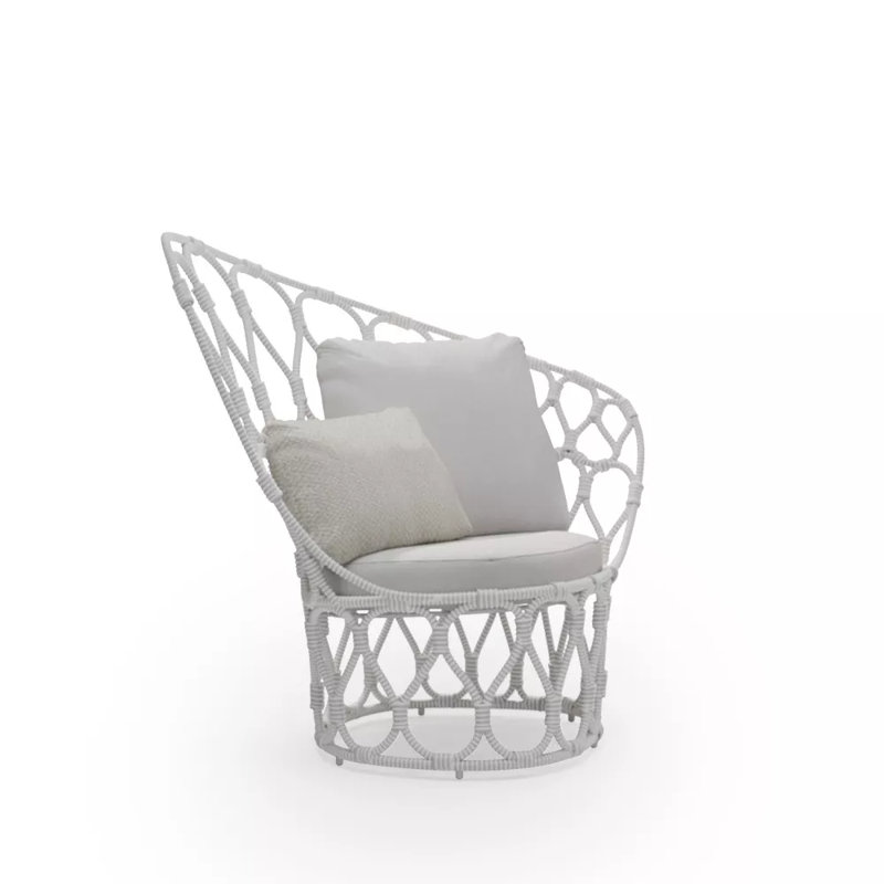 Forma Outdoor Lounge Chair, Right Hand Facing, Canvas Canvas/Action Linen, Whitewash