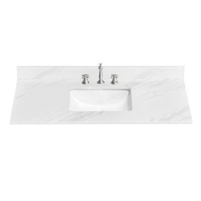 48" Engineered Stone Bathroom Vanity Top And White Ceramic