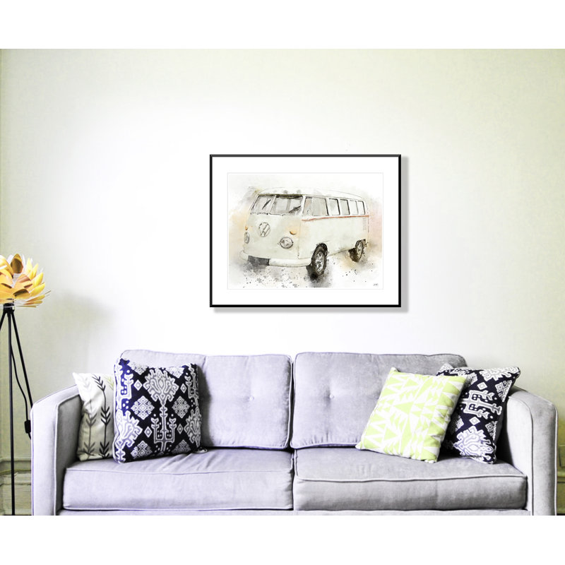 Cream Campervan - Single Picture Frame Print
