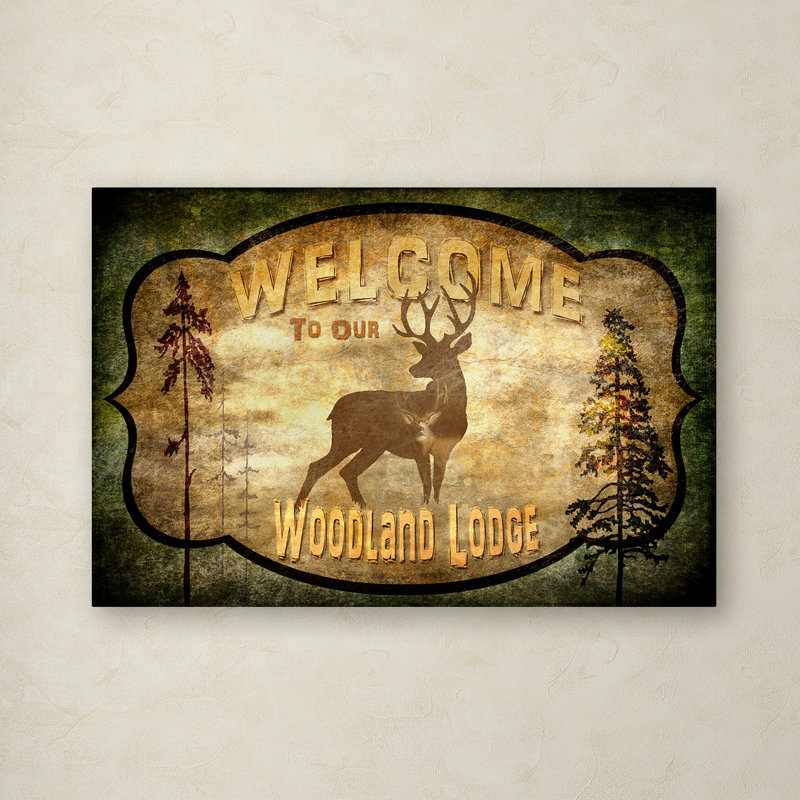 « welcome introduction cerf », impression sur toile tendue, H 12 po x l 19 po x P 2 po