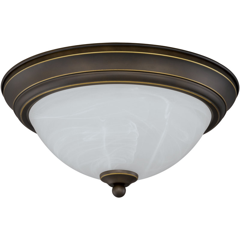 Humayraa Glass LED Flush Mount-2 Pack, Vintage Bronze