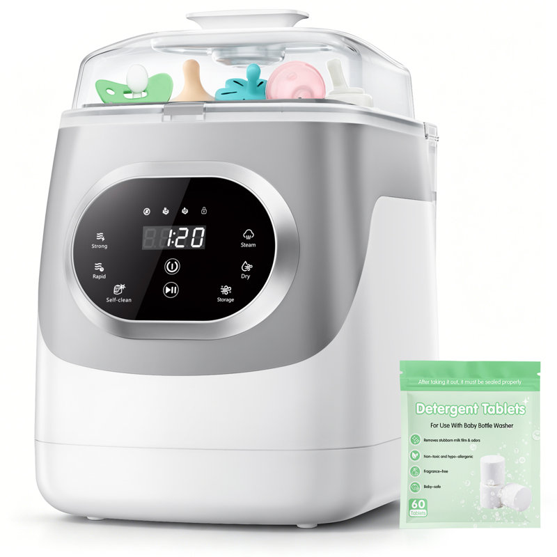  Laveuse, stérilisateur et séchoir pour biberons Pro, machine de nettoyage 4 en 1 pour biberons, pièces de pompe et articles essentiels pour bébé - un gain de temps et un entretien sans effort