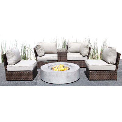 Vasil Fully Assembled 4 - Person Seating Group with Cushions