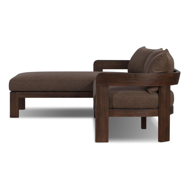 Jackson Outdoor 2PC Sectional-LAF Chaise-Ellor Brown, Ellor Brown, Left Hand Facing, Stained Saddle Brown