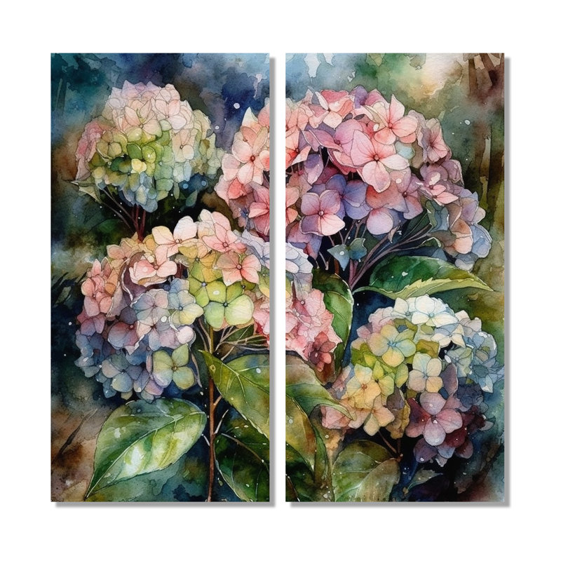 Art mural traditionnel mauve, hydreangea I - orange, 32" H x 32" W, Wrapped Canvas, Does Not Apply