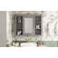 Armoire de rangement de salle de bain murale 35 po x 27,5 po avec miroir, 6 tablettes ouvertes, fabrication en panneau de fibres à densité moyenne moderne et durable-581679725