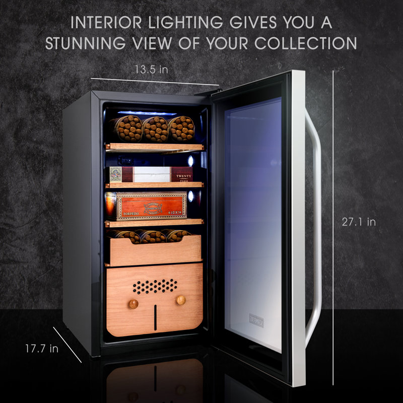 Schmécké Stainless Steel Cigar Humidor with Spanish Cedar Shelves