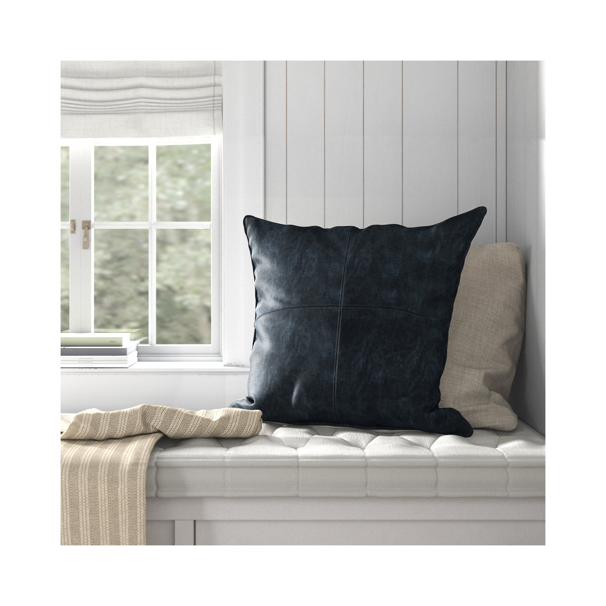 Cutler Throw Pillow, Square 22", Black