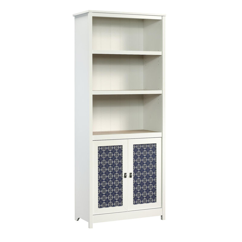 Bibliothèque avec portes, finition blanche