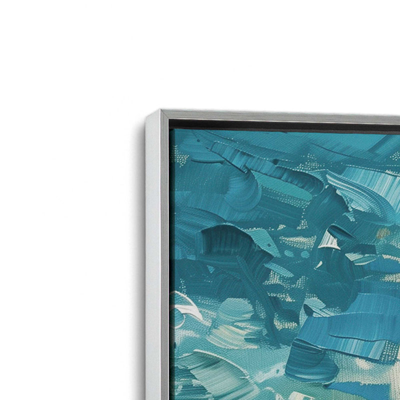 «Coastal Harmony on Canvas» par Azure Artisanal Studio, reproduction, Cadre flottant en chrome poli