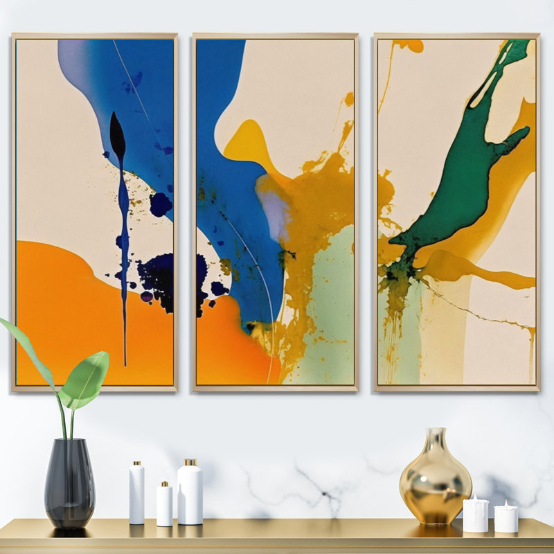 «Mousse espagnole», impression sur toile 3 pièces, H 32 po x l 48 po x P 1 po, Toile avec cadre brun