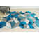 Tapis turquoise unique à motif torsadé Meier