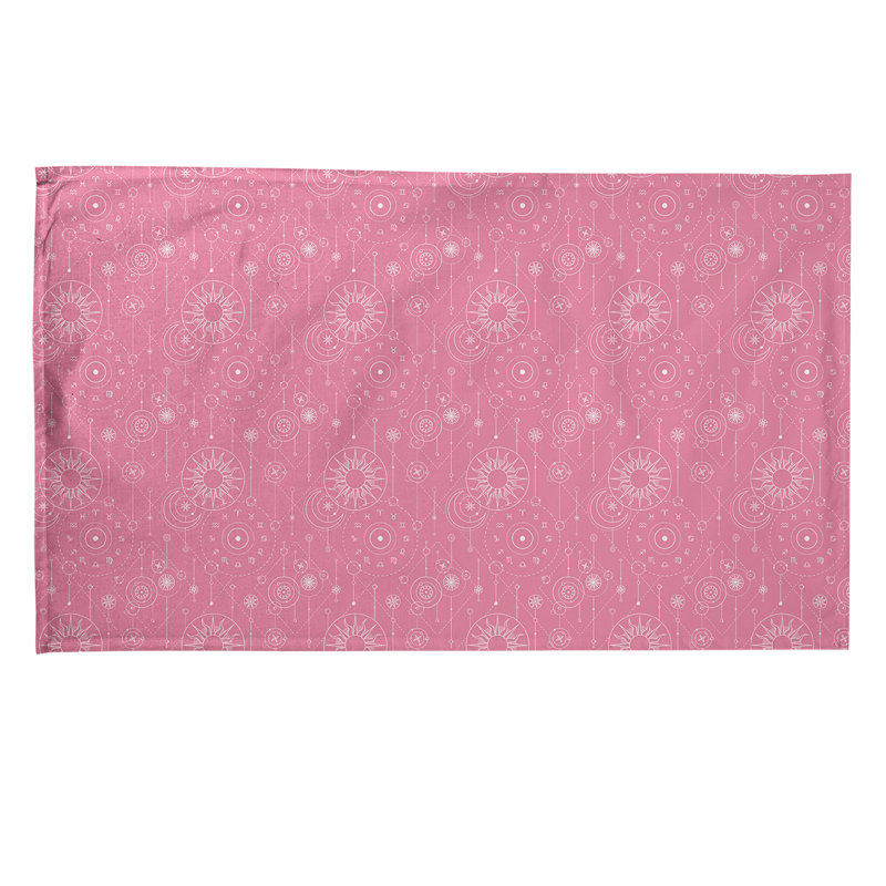 Tea Towel Kitchen Towel, Poly Twill, Pink/White