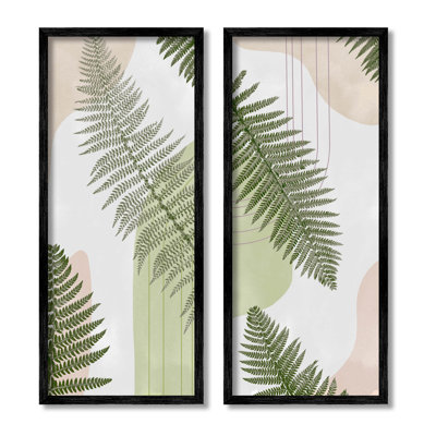 Feuilles de fougère, ensemble de 2 giclées encadrées par Ziwei Li