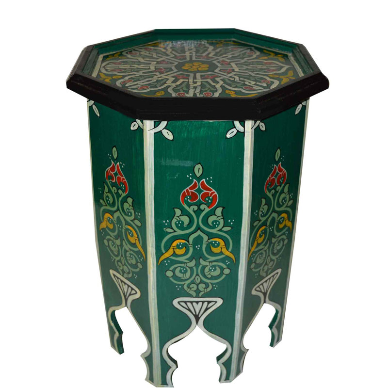 Handmade Moroccan Wood Table Green