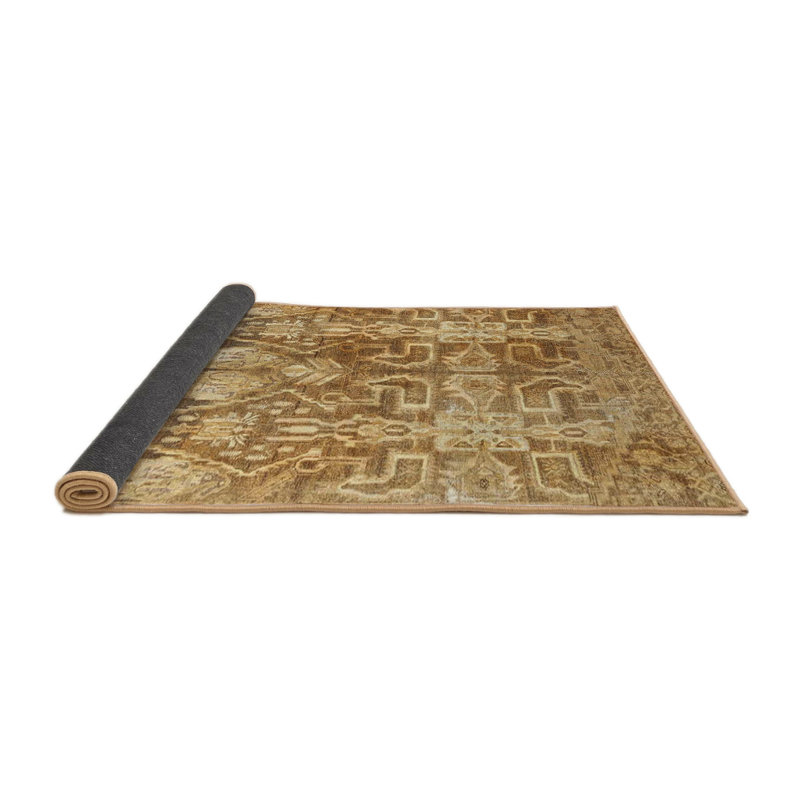 Tapis traditionnel mehroon/noir/bleu Deaux, Rond 3 pi