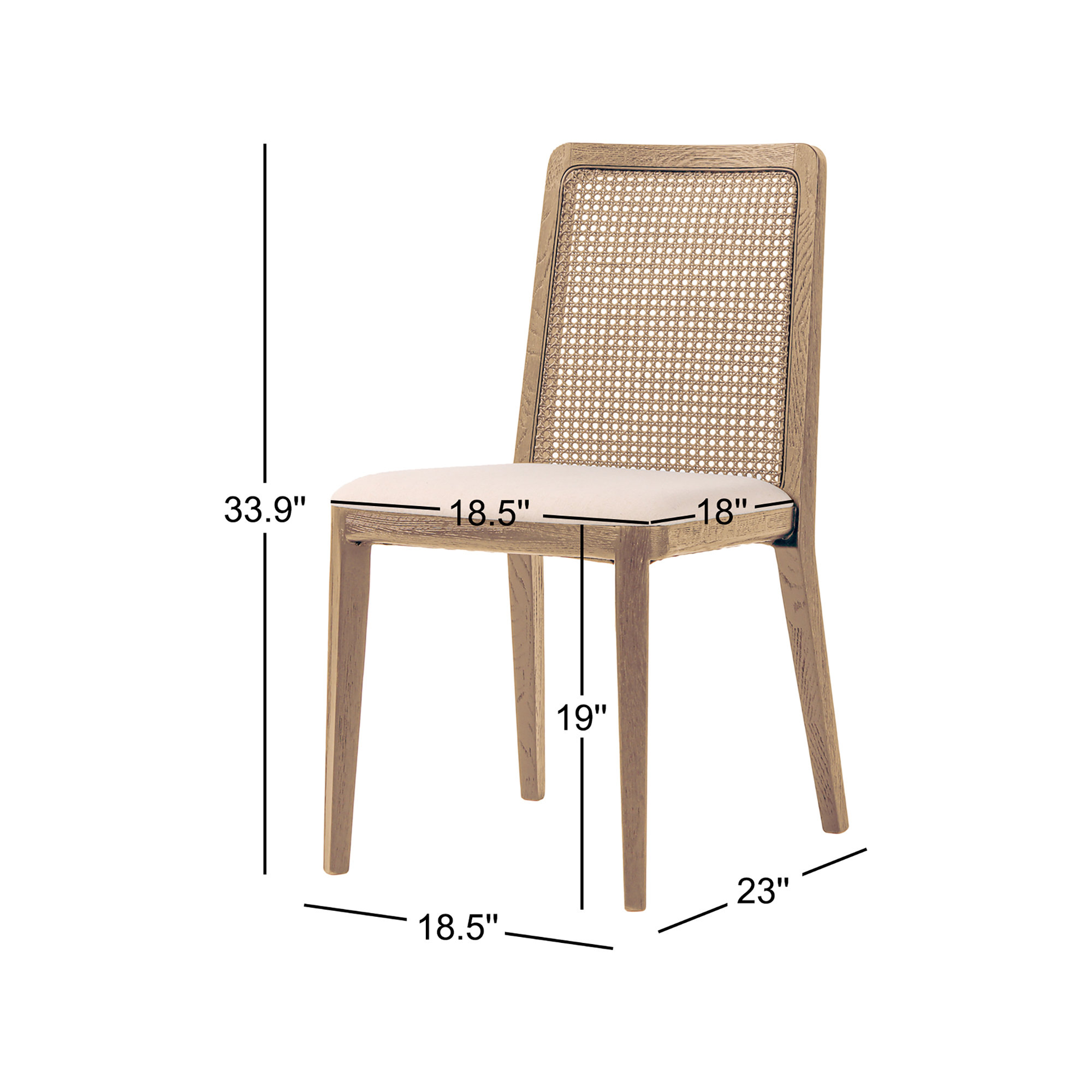 Furley Cane Dining Chair, Natural Frame
