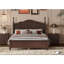 Structure de lit plateforme en bois, lit plateforme de style rétro avec support en lattes de bois-1244382285