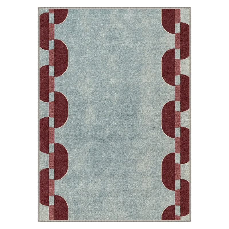 Luma Modern Machine Washable Chain Link / Adriatic Blue Indoor Area Rug With Non-Slip Backing, Rectangle 9' x 12'