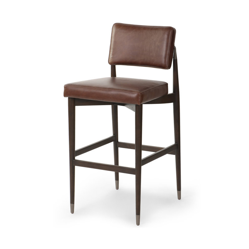 Anton Stool-Havana Brown-Bar, Bar Stool (31" Seat Height), Cognac Genuine Leather