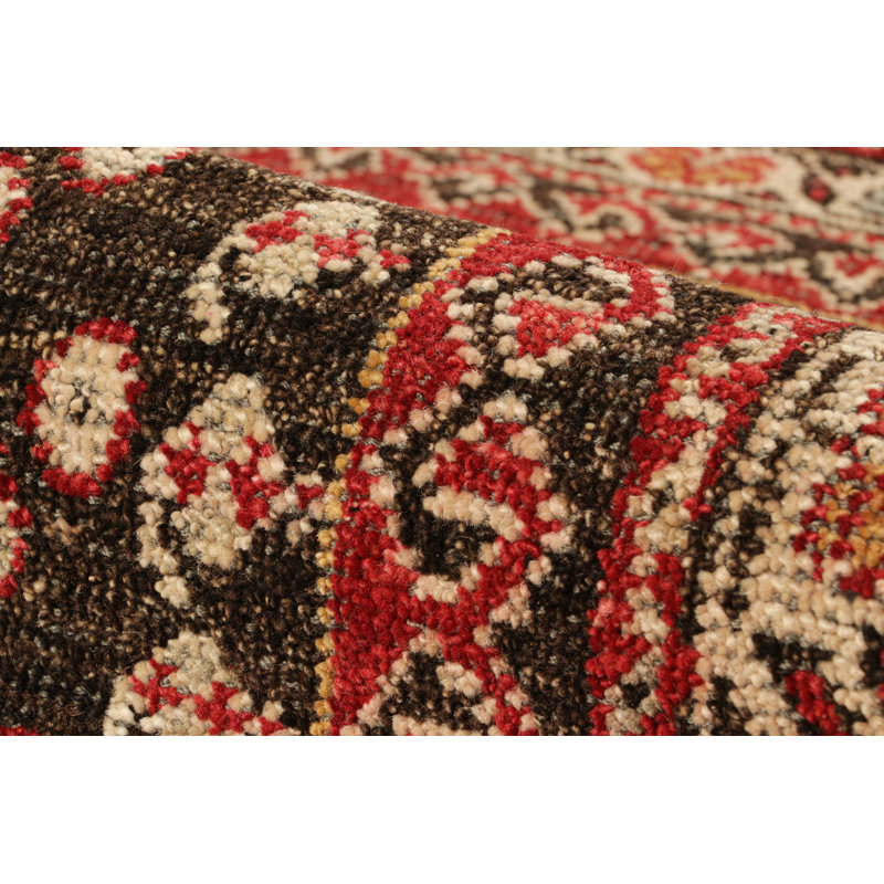 Rug & Kilim’S Tribal Style Square Rug In Brown And Red With Floral Patterns, Square 4'