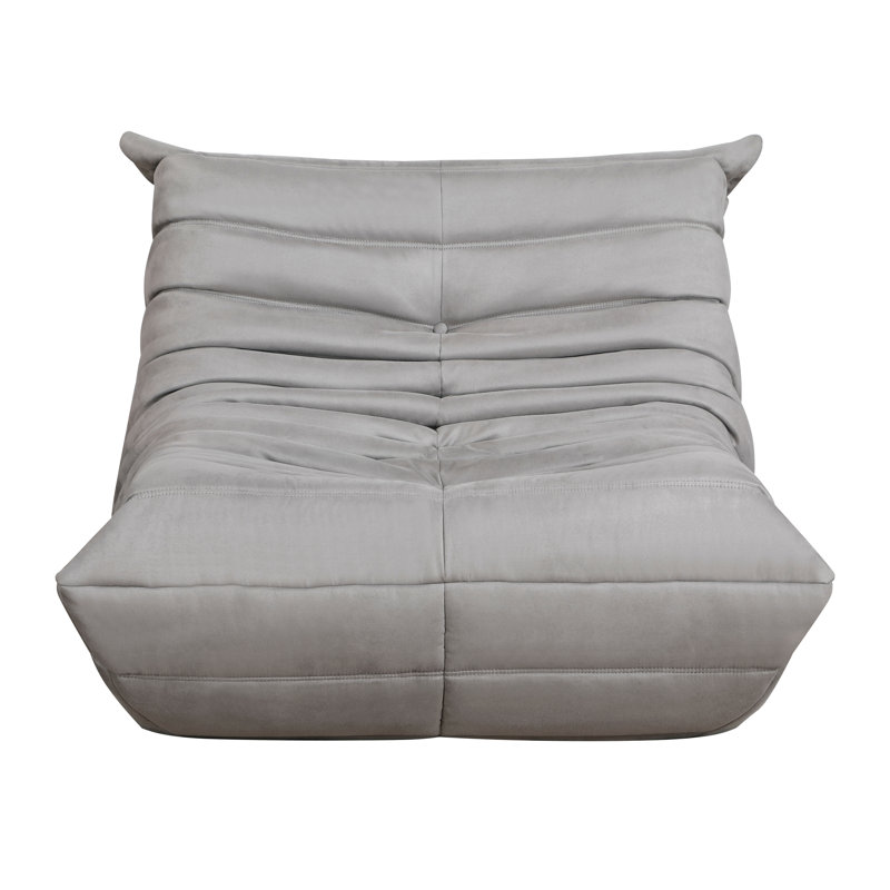 Siège de luxe en microfibre gris, confortable, hauteur d'assise de 14 po, fauteuil d'appoint, design moderne