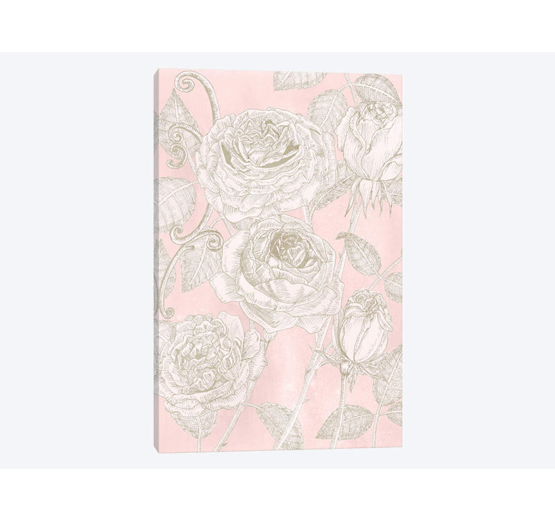 «Blooming Roses I», impression sur toile, H 12 po x l 8 po x P 0,75 po, Toile tendue, Pas de tapis