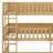 Triple Wood Bunk Bed, With Ladders, Guardrails Detachable Bunk Bed-605990509