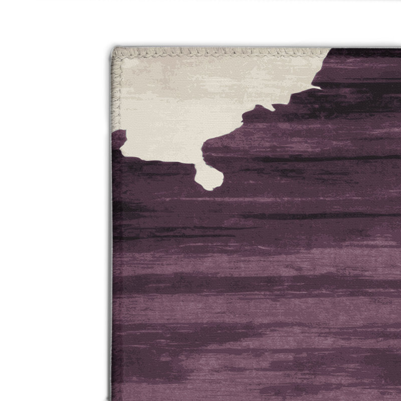 Tapis intérieur et extérieur brun Watercolor, Rectangulaire 2 pi x 3 pi