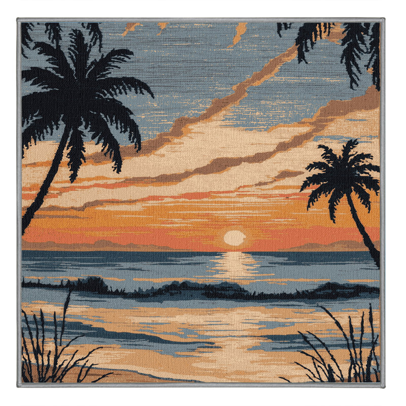  Tapis lavable Coastal Sunset, Rectangulaire 2 pi x 3 pi