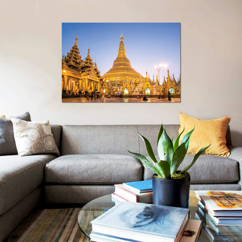 « golden shwedagon pagode, birmanie » par matteo colombo, impression sur toile, H 12 po x l 18 po x P 1,5 po, Toile tendue