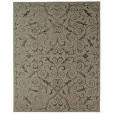Tibetan Hand-Knotted Silk/Wool Gray Area Rug